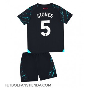 Manchester City John Stones #5 Tercera Equipación Niños 2023-24 Manga Corta (+ Pantalones cortos)